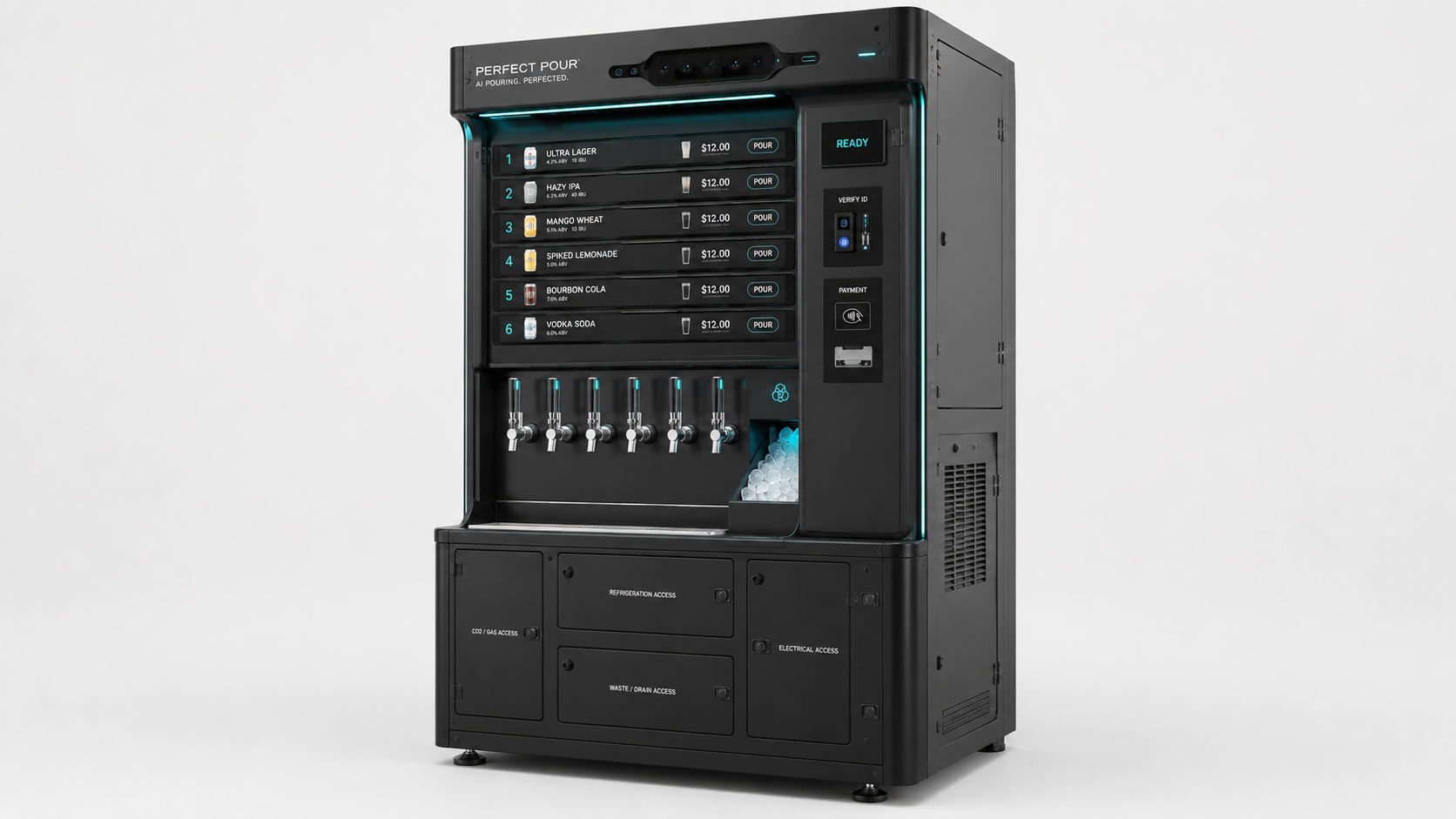 Perfect Pour™ tall vertical unit with service access doors